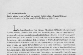 Colón a toda costa o el arte de marear. Edipo reina o la planificación  [artículo] Cristián Cisternas Ampuero