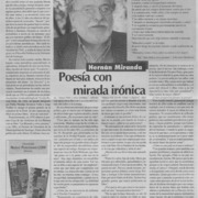 Poesía con miranda irónica  [artículo] Patricia Bravo