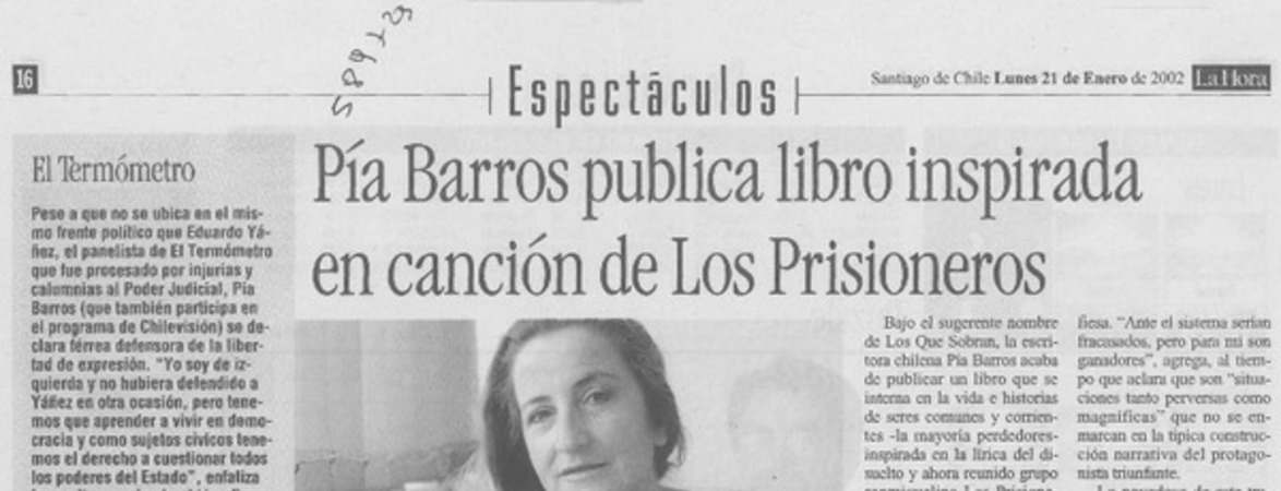 Pía Barros publica libro inspirada en canción de Los Prisioneros