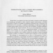 Geografías del Edén, la poesía trovadoresca de Violeta Parra  [artículo] Selena Millares