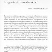 La poesía de Gonzalo Rojas y la agonía de la modernidad  [artículo] Felix Martínez Bonati