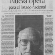 Nueva ópera para el listado nacional  [artículo] Claudia Ramírez H.