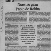 Nuestro gran Pablo de Rokha  [artículo] Marino Muñoz Lagos