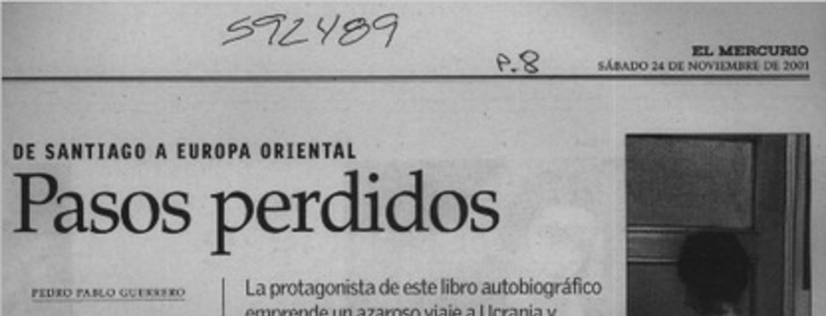 Pasos perdidos  [artículo] Pedro Pablo Guerrero