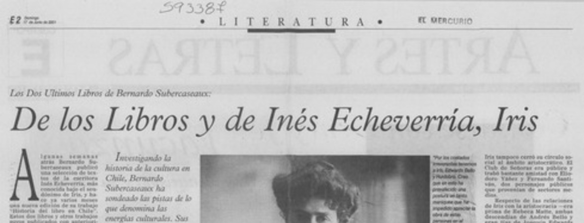 De los libros y de Inés Echeverría, Iris