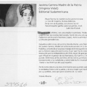 Javiera Carrera, Madre de la Patria  [artículo] Nieves Alvarez