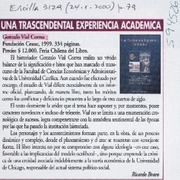 Una trascendental experiencia académica  [artículo] Ricardo Bravo