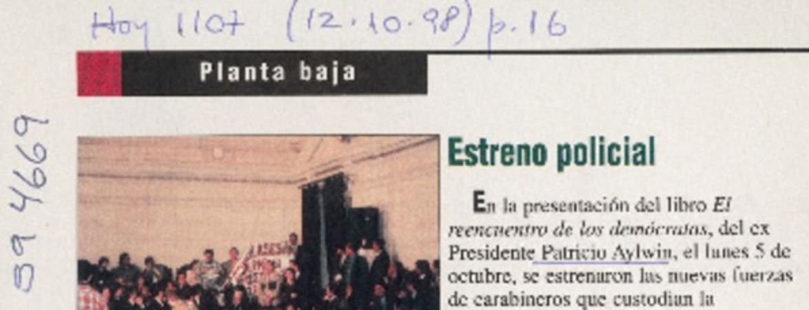 Estreno policial  [artículo]