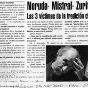 Neruda, Mistral, Zurita, las 3 víctimas de la tradición chilena