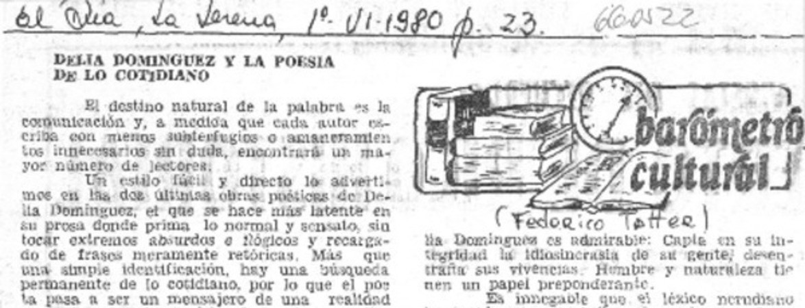 Delia Domínguez y la poesía de lo cotidiano