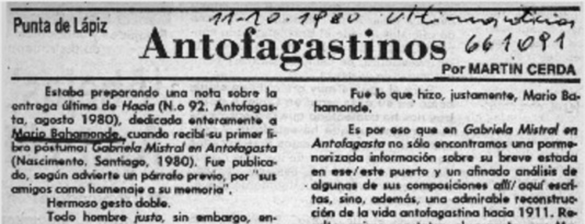 Antofagastinos  [artículo] Martín Cerda.