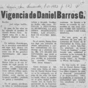 Vigencia de Daniel Barros G.  [artículo] José Vargas Badilla.