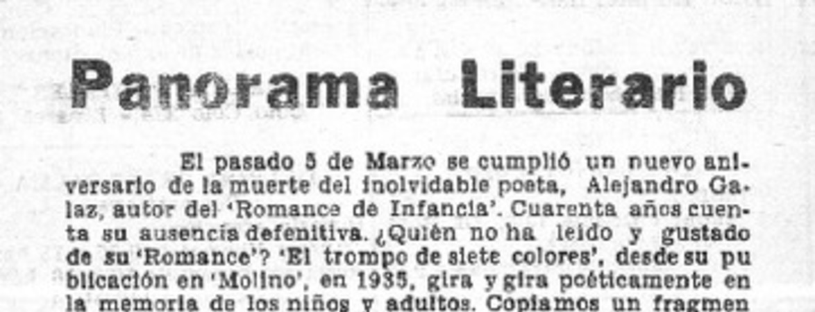 Panorama literario  [artículo] Daniel Millavoro.