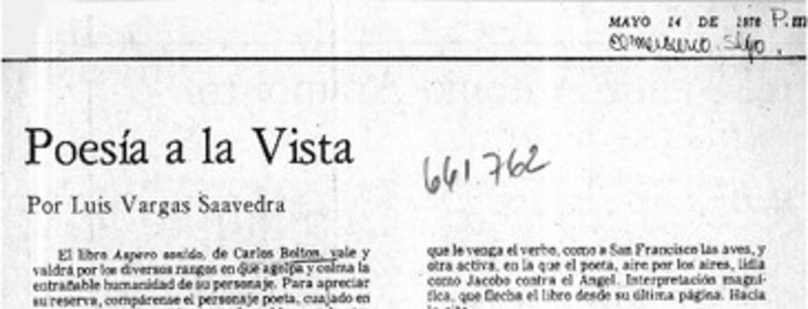 Poesía a la vista  [artículo] Luis Vargas Saavedra.