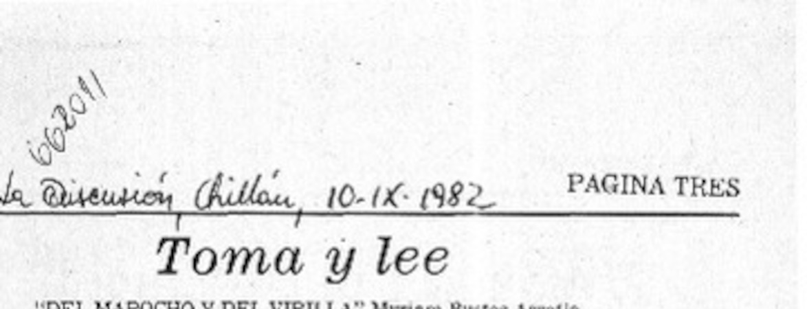 Del Mapocho y del virilla"  [artículo] Juan Antonio Massone.