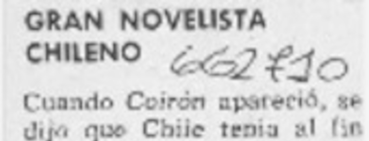 Gran novelista chileno.