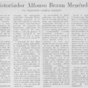 El historiador Alfonso Braun Menéndez