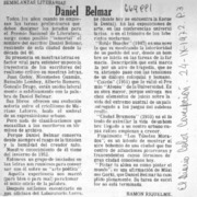 Daniel Belmar  [artículo] Ramón Riquelme.