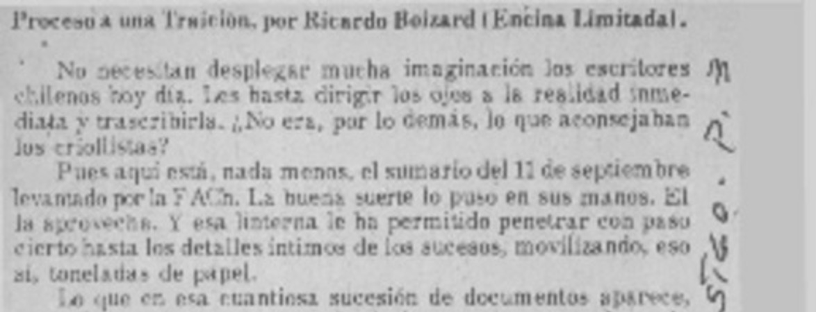 Proceso a una traición  [artículo] Alone.