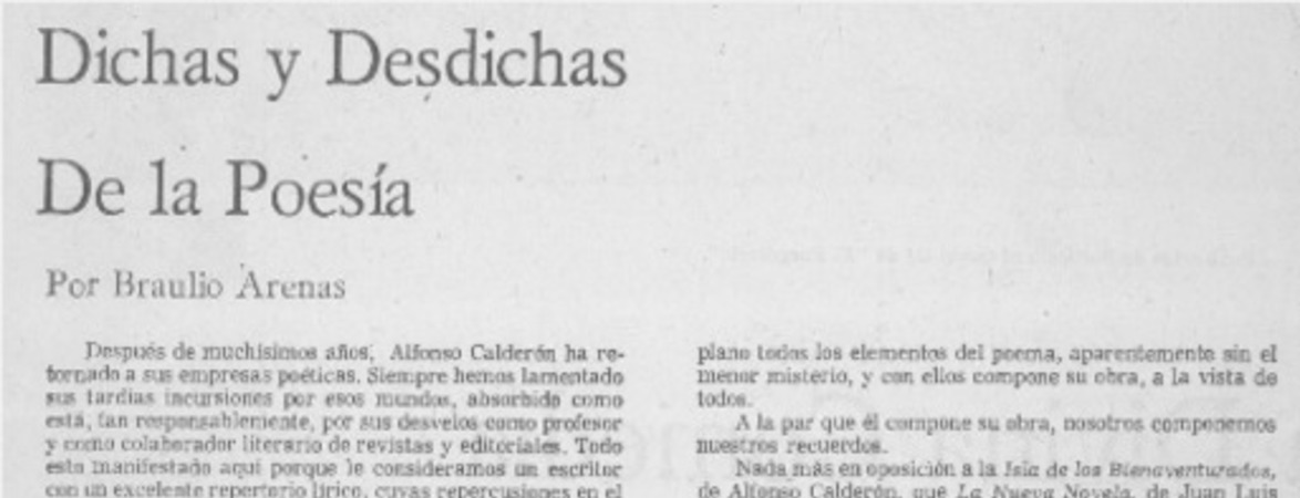 Dichas y desdichas de la poesía