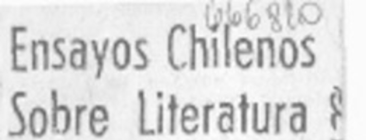 Ensayos chilenos sobre literatura norteamericana.