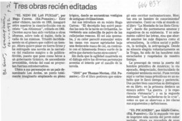 Tres obras recién editadas