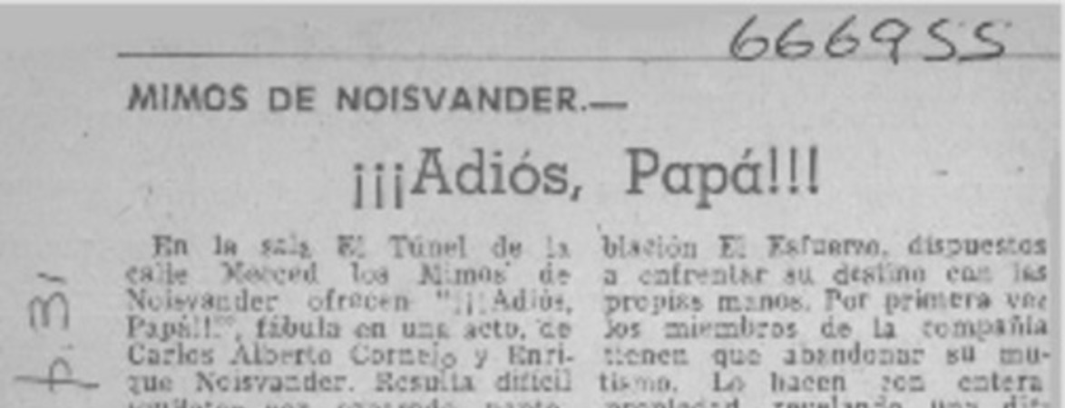 Adiós, papá!  [artículo] Federico Heinlein.