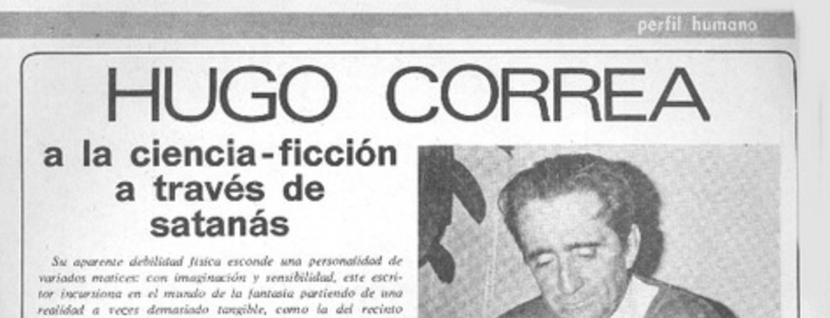 Hugo Correa a la ciencia-ficción a través de satanás : [Entrevista]