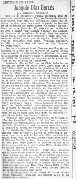 Joaquín Díaz Garcés  [artículo] Andrés Sabella.