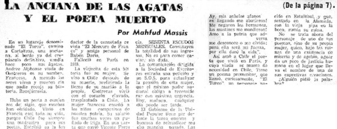 La anciana de las ágatas y el poeta muerto