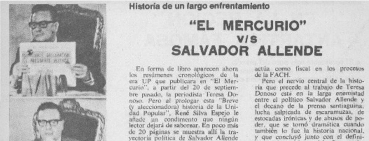 El Mercurio vs Salvador Allende.