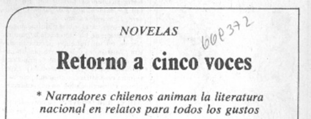 Retorno a cinco voces