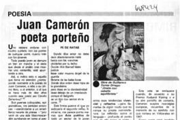 Juan Camerón poeta porteño