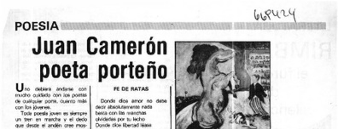 Juan Camerón poeta porteño