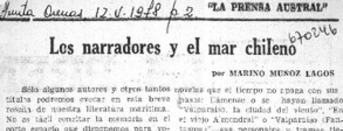Los narradores y el mar chileno