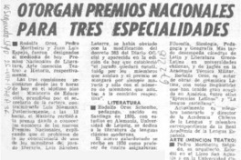 Otorgan premios nacionales para tres especialidades.