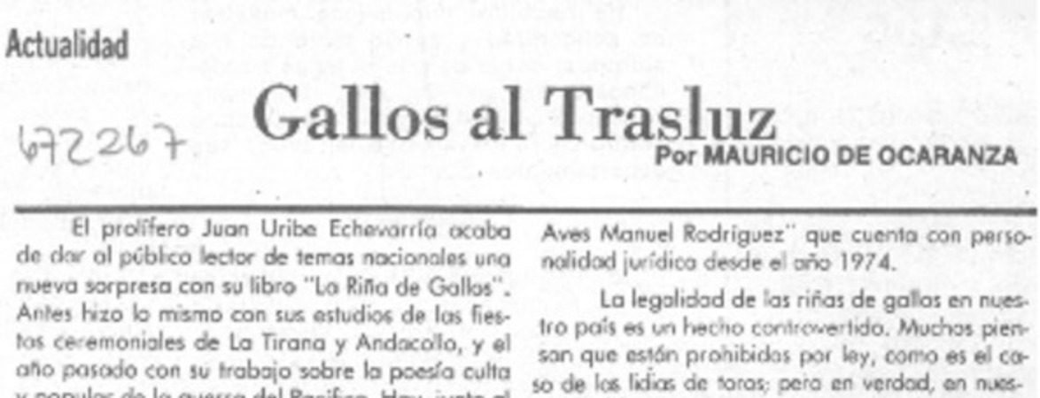 Gallos al trasluz