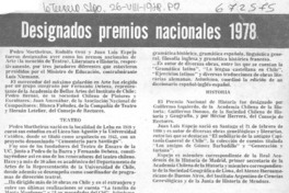 Designados premios nacionales 1978.