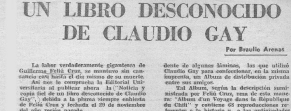 Un libro desconocido de Claudio Gay