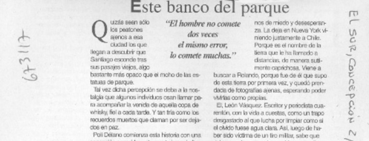 Este banco del parque