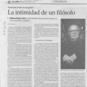 La intimidad de un filósofo