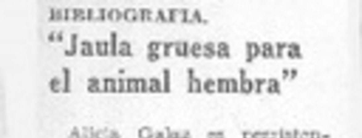 "Jaula gruesa para el animal hembra"