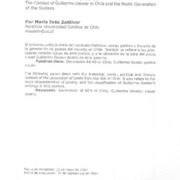 El contexto de Guilermo Deisler en Chile y la generación poética de los 60