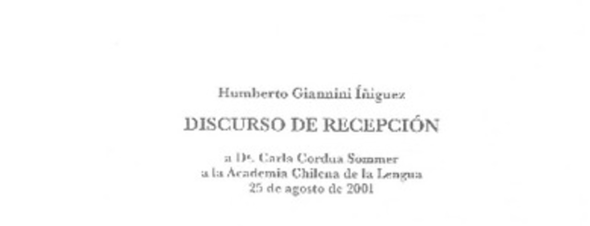 Discurso de recepción