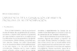 Experiencia de la Generación del 38 y el problema de su denominación