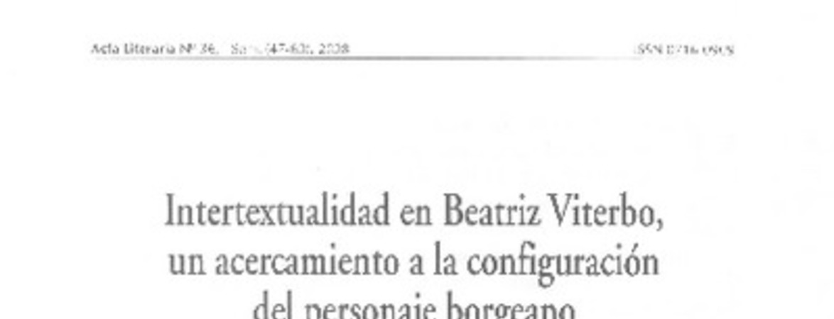 Intertextualidad de Beatriz Viterbo