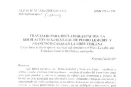 Travestir para reclamar espacios