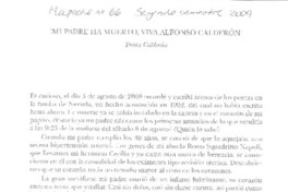 ¡Mi padre ha muerto, viva Alfonso Calderón!