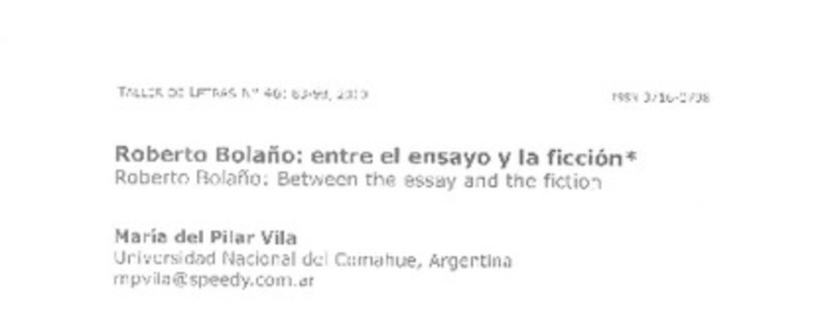 Entre el ensayo y la ficción