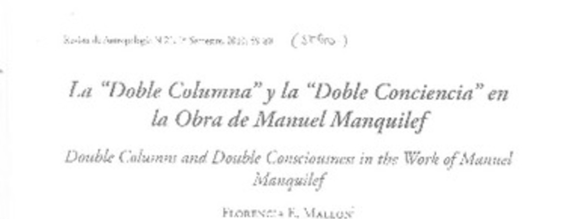 La "doble columna" y la "doble conciencia" en la obra de Manuel Manquilef
